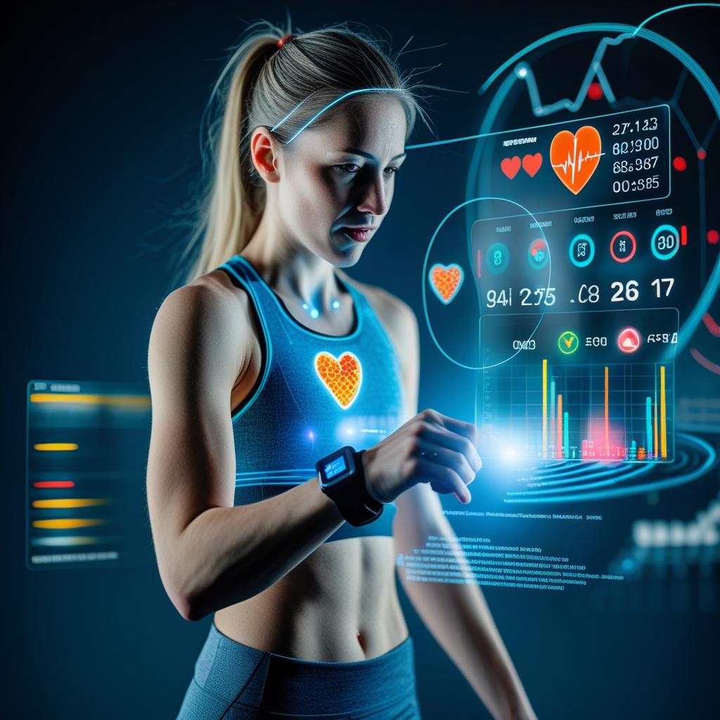 Athlete checking health metrics on a smartwatch, representing wellness technology accessories.