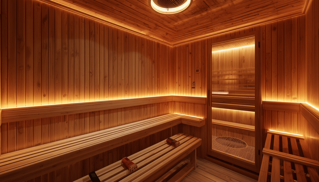 Premium cedar traditional sauna interior, representing the Australian traditional sauna buyers guide.