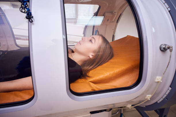 Mild hyperbaric chamber used for home pressure therapy and recovery.