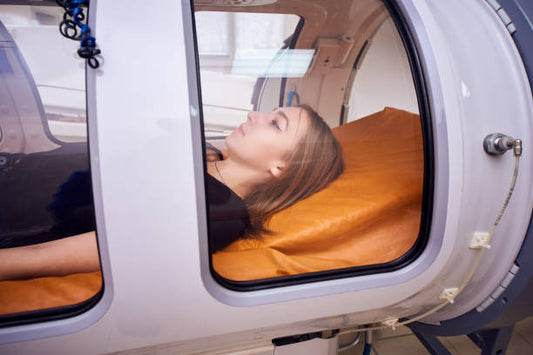 Mild hyperbaric chamber used for home pressure therapy and recovery.