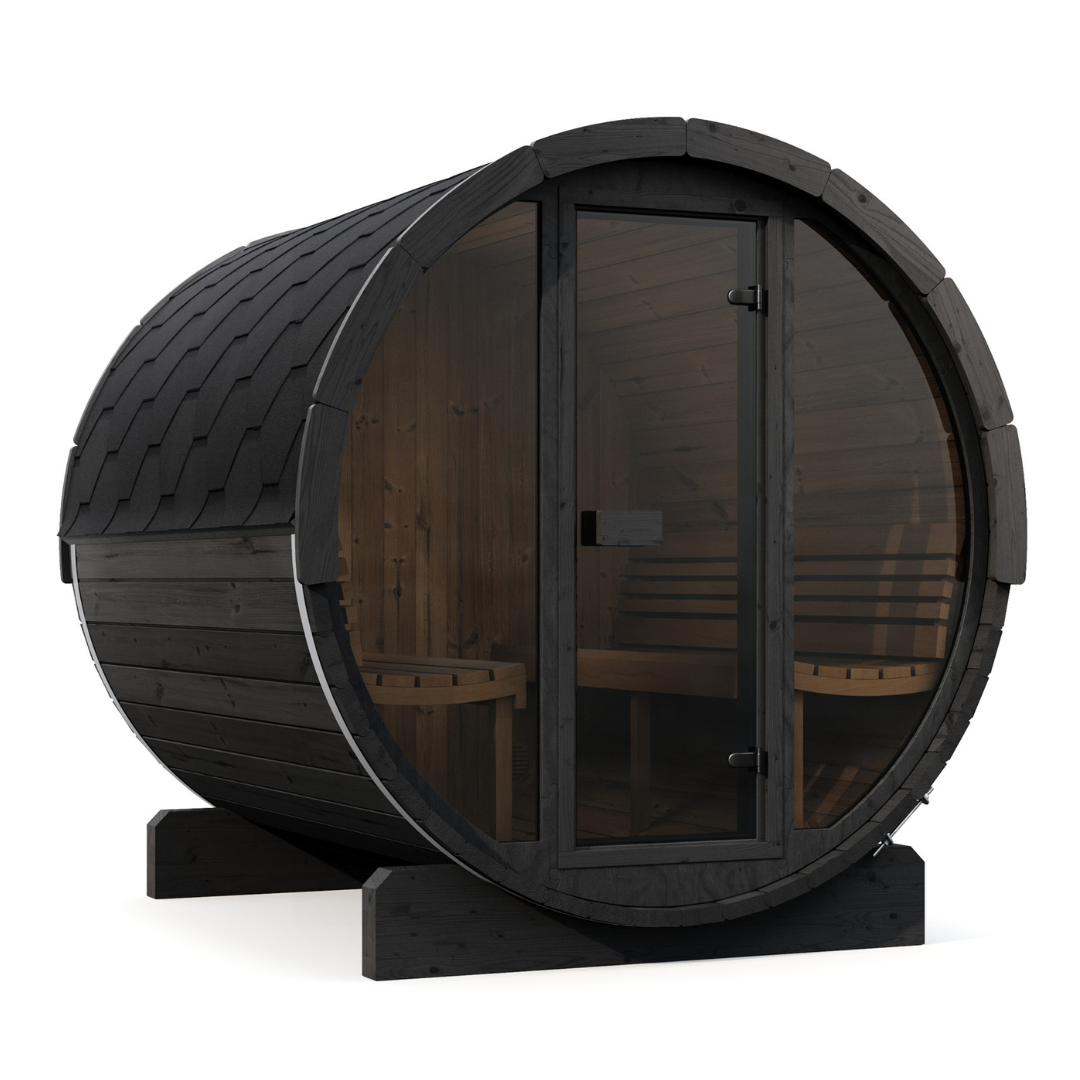 Ergo Barrel Sauna - barrel sauna front view